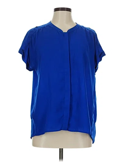 Pre-owned Express Short Sleeve Blouse In Blue