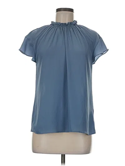 Pre-owned Express Short Sleeve Blouse In Blue