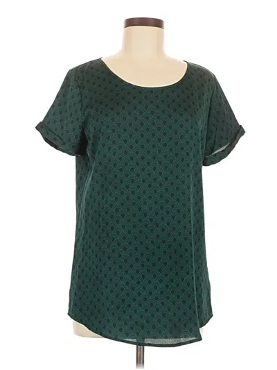 Pre-owned Express Short Sleeve Blouse In Blue