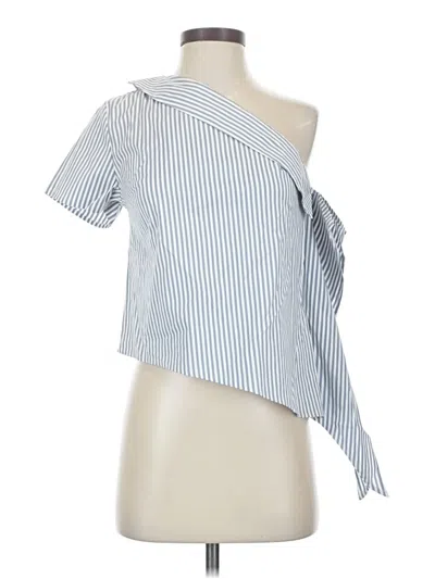 Express Short Sleeve Blouse In Blue