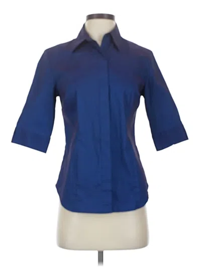 Pre-owned Express Short Sleeve Blouse In Blue