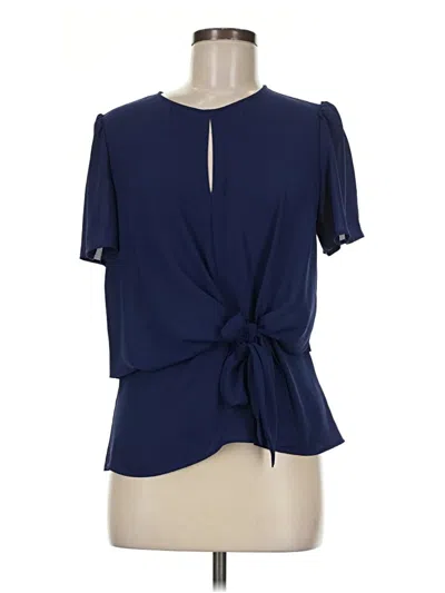 Pre-owned Express Short Sleeve Blouse In Blue