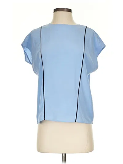 Pre-owned Express Short Sleeve Blouse In Blue