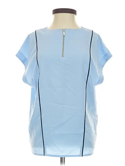Pre-owned Express Short Sleeve Blouse In Blue