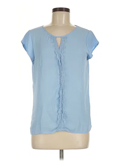 Pre-owned Express Short Sleeve Blouse In Blue