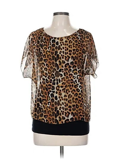 Pre-owned Express Short Sleeve Blouse In Brown