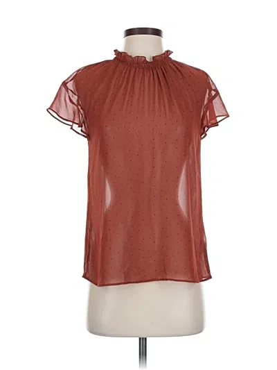 Pre-owned Express Short Sleeve Blouse In Brown
