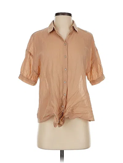 Pre-owned Express Short Sleeve Blouse In Brown