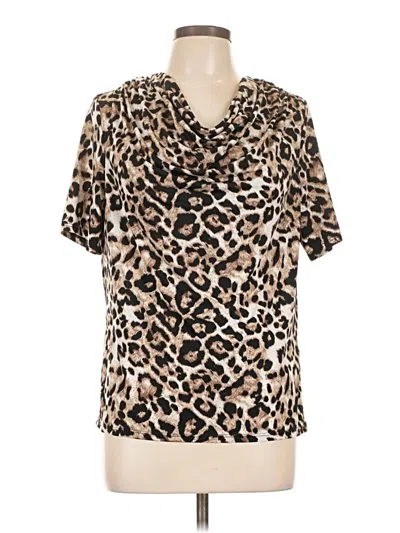 Pre-owned Express Short Sleeve Blouse In Brown