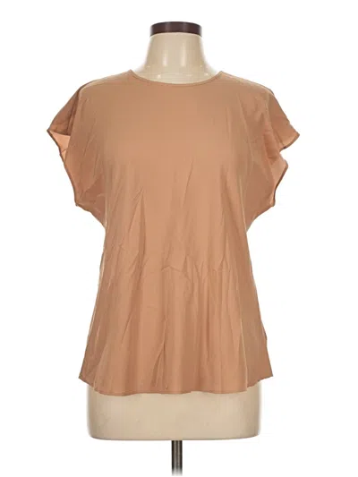 Pre-owned Express Short Sleeve Blouse In Brown