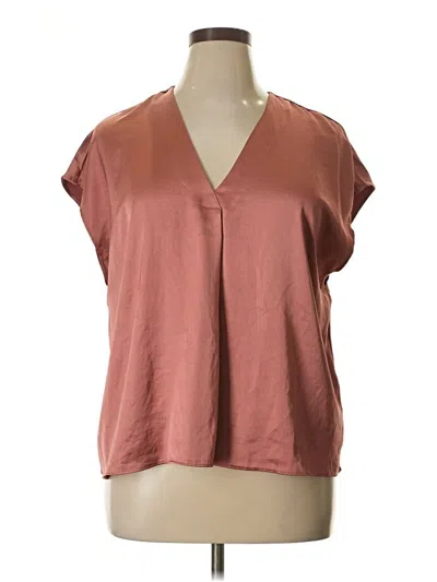 Pre-owned Express Short Sleeve Blouse In Brown
