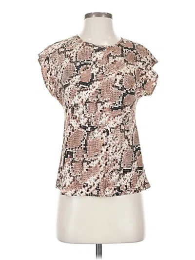 Pre-owned Express Short Sleeve Blouse In Brown