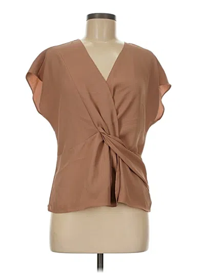 Pre-owned Express Short Sleeve Blouse In Brown