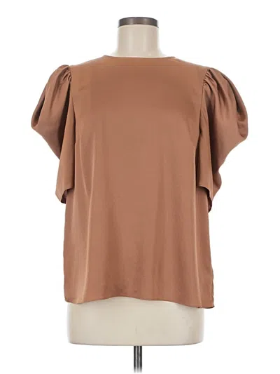 Pre-owned Express Short Sleeve Blouse In Brown