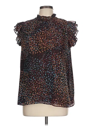 Pre-owned Express Short Sleeve Blouse In Brown