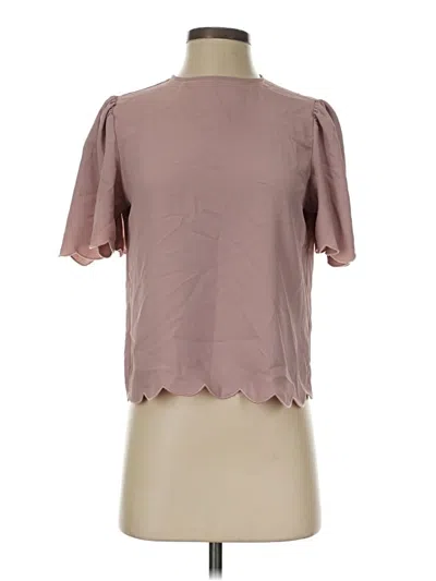 Pre-owned Express Short Sleeve Blouse In Brown