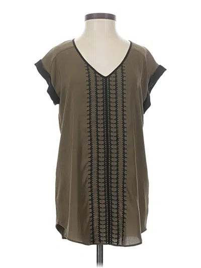 Pre-owned Express Short Sleeve Blouse In Brown