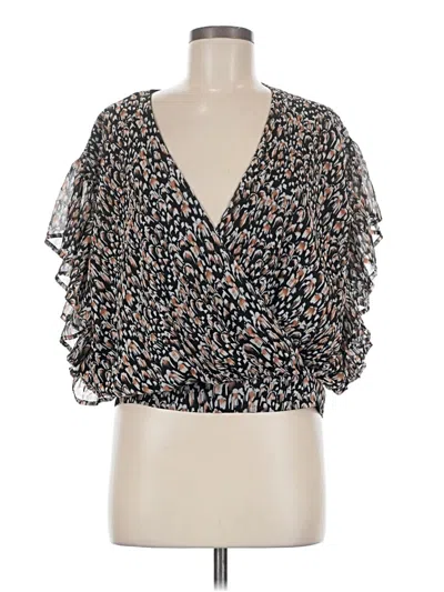 Pre-owned Express Short Sleeve Blouse In Brown