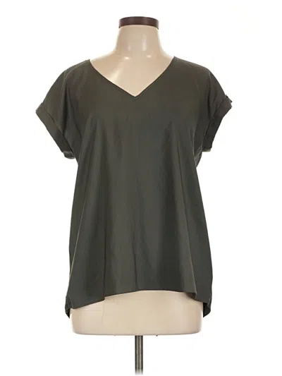 Pre-owned Express Short Sleeve Blouse In Gray