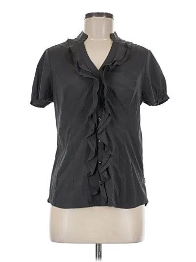 Pre-owned Express Short Sleeve Blouse In Gray
