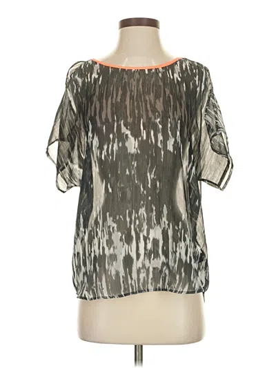 Pre-owned Express Short Sleeve Blouse In Gray