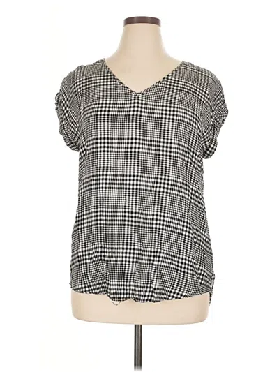 Pre-owned Express Short Sleeve Blouse In Gray