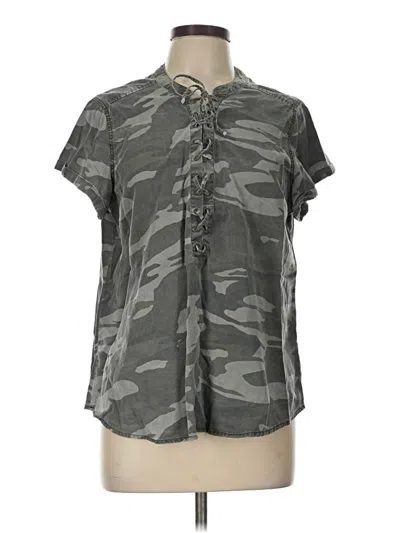 Pre-owned Express Short Sleeve Blouse In Gray