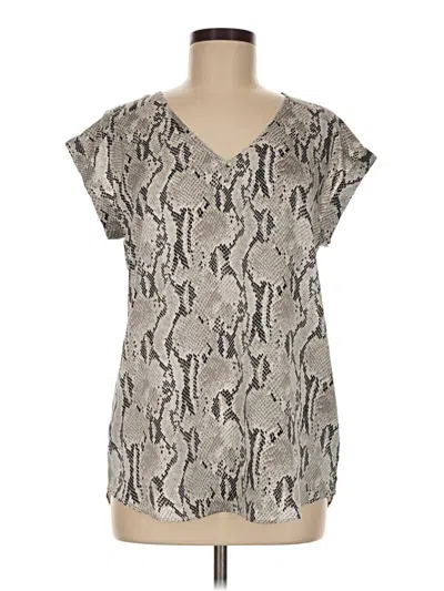 Pre-owned Express Short Sleeve Blouse In Gray