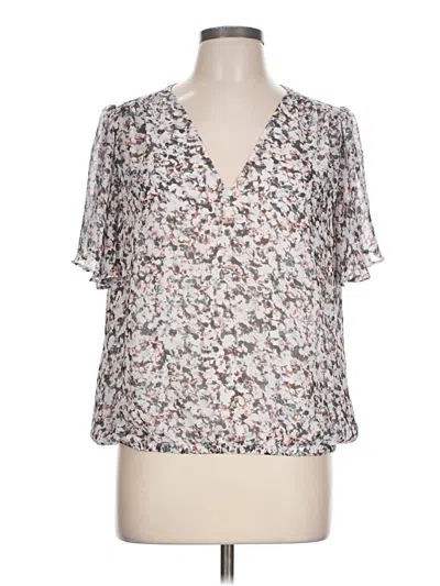 Pre-owned Express Short Sleeve Blouse In Gray