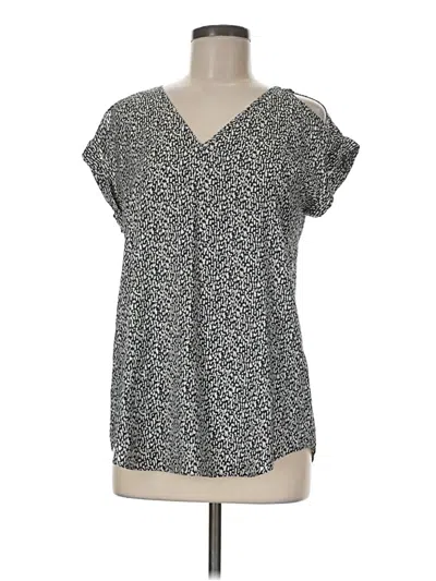 Pre-owned Express Short Sleeve Blouse In Gray
