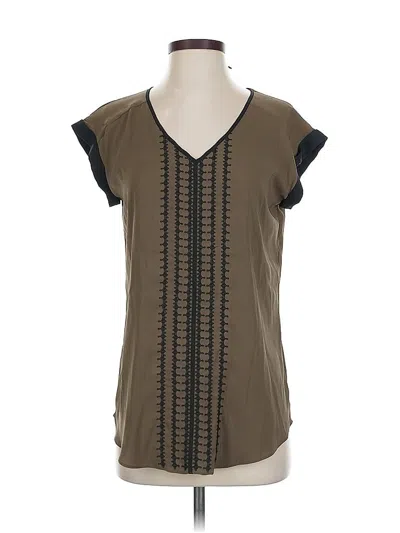 Pre-owned Express Short Sleeve Blouse In Green