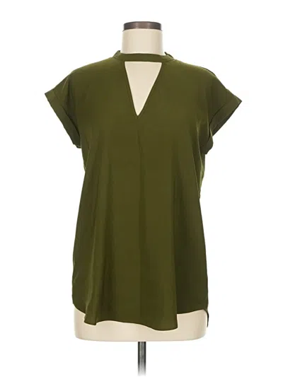Pre-owned Express Short Sleeve Blouse In Green