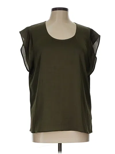 Pre-owned Express Short Sleeve Blouse In Green