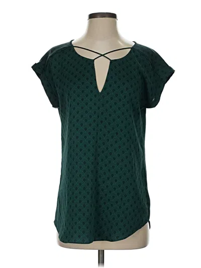 Pre-owned Express Short Sleeve Blouse In Green