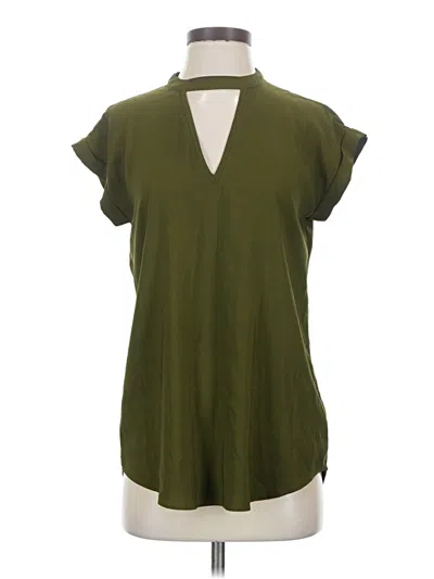 Pre-owned Express Short Sleeve Blouse In Green