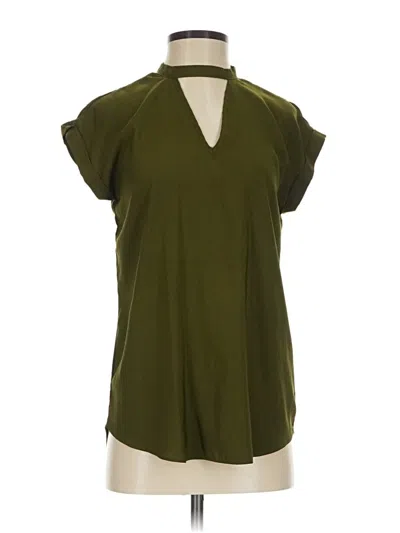 Pre-owned Express Short Sleeve Blouse In Green