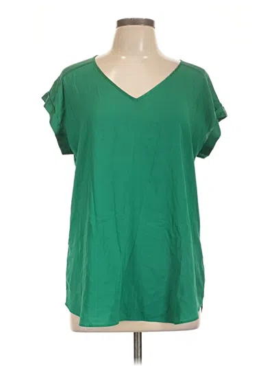 Pre-owned Express Short Sleeve Blouse In Green