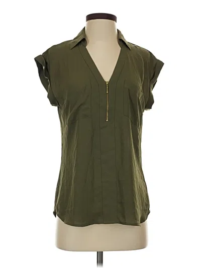 Pre-owned Express Short Sleeve Blouse In Green
