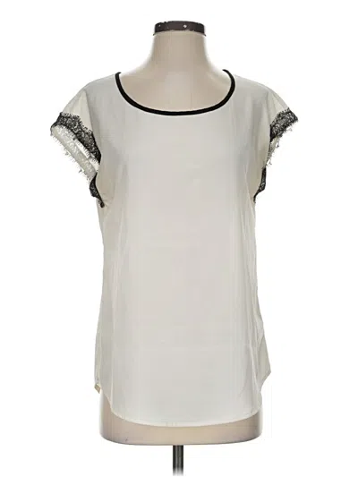 Pre-owned Express Short Sleeve Blouse In Ivory