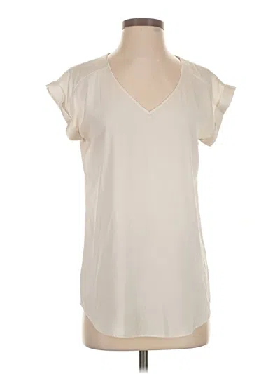 Pre-owned Express Short Sleeve Blouse In Ivory
