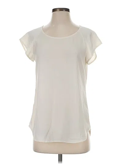 Pre-owned Express Short Sleeve Blouse In Ivory