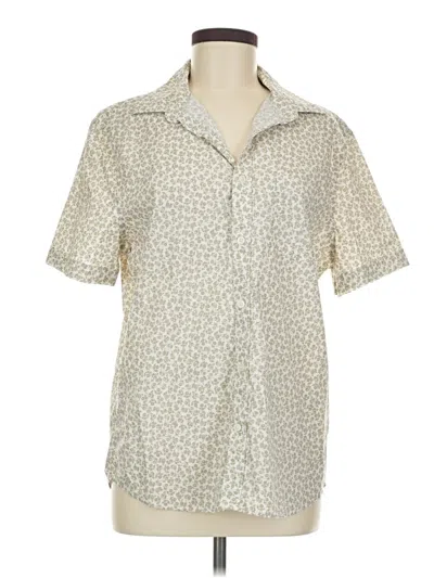 Pre-owned Express Short Sleeve Blouse In Ivory