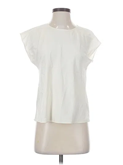 Pre-owned Express Short Sleeve Blouse In Ivory
