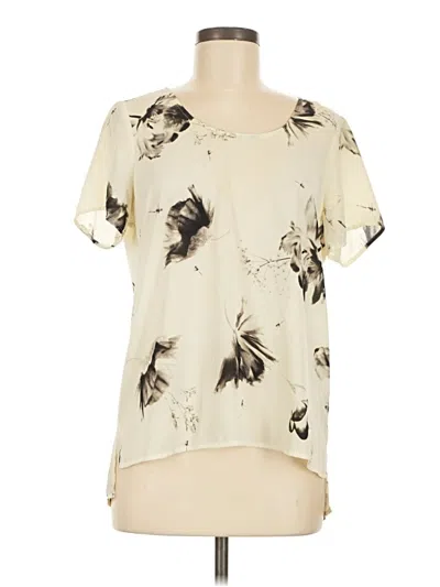 Pre-owned Express Short Sleeve Blouse In Ivory
