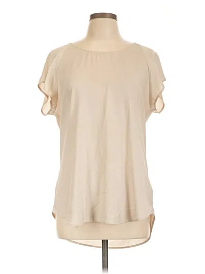 Pre-owned Express Short Sleeve Blouse In Ivory