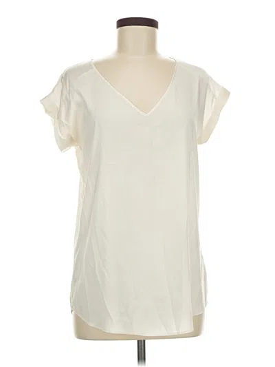 Pre-owned Express Short Sleeve Blouse In Ivory