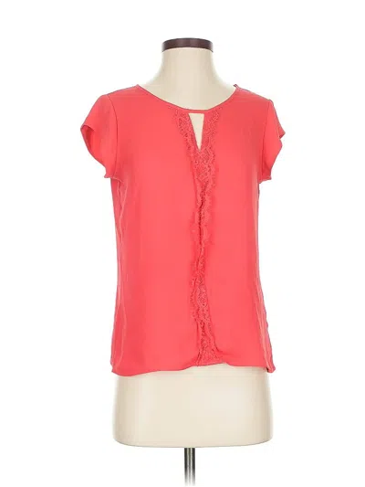 Pre-owned Express Short Sleeve Blouse In Orange