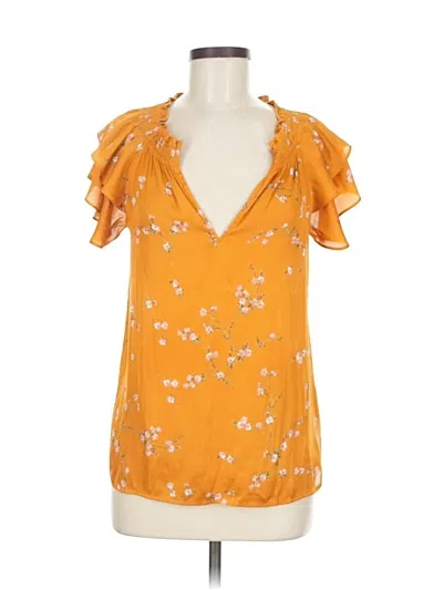 Pre-owned Express Short Sleeve Blouse In Orange