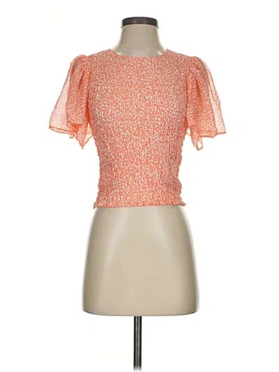 Express Short Sleeve Blouse In Orange