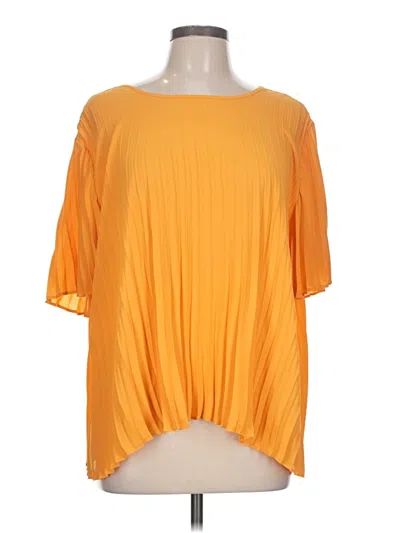 Pre-owned Express Short Sleeve Blouse In Orange
